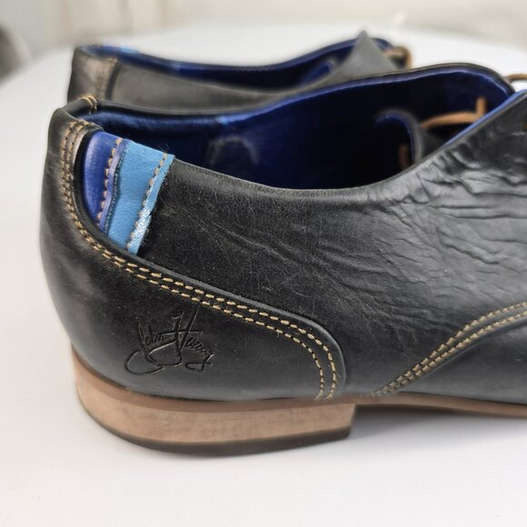 John Fluevog CBC Radio blue leather shoes - Picture 6 of 8